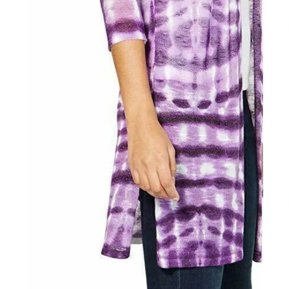 INC Purple Tie Dye Lightweight Duster Cardigan Size SMALL - Picture 11 of 11